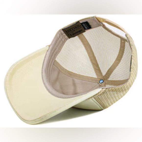Foam Rope Meshback Trucker Baseball Hat Cream Beige NEW Item NWT - Picture 2 of 4